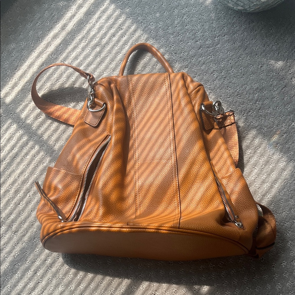 Tan Leather Women's Backpack